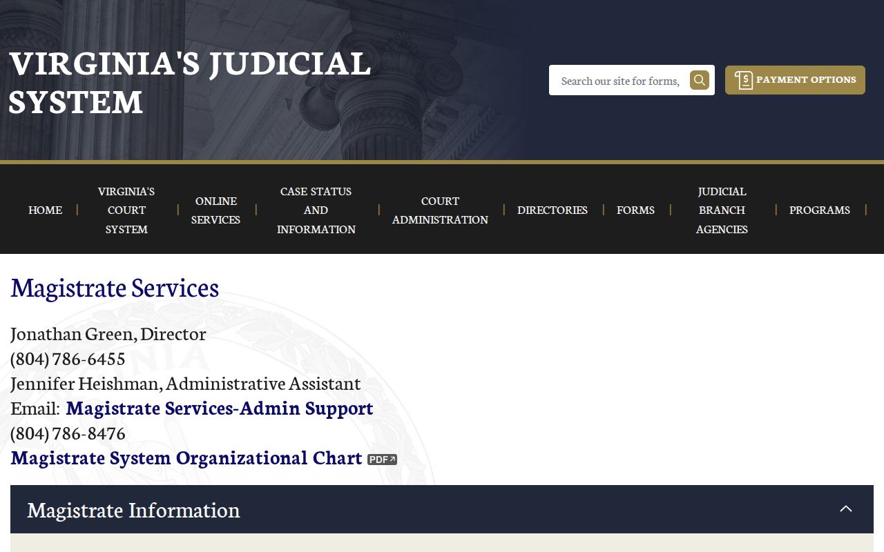 District 16 magistrate information for Albemarle County arrest warrants