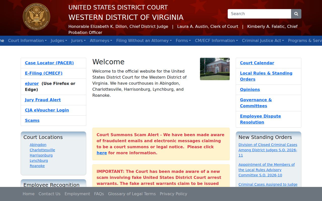 Western District of Virginia federal warrant scam warning for Albemarle readers
